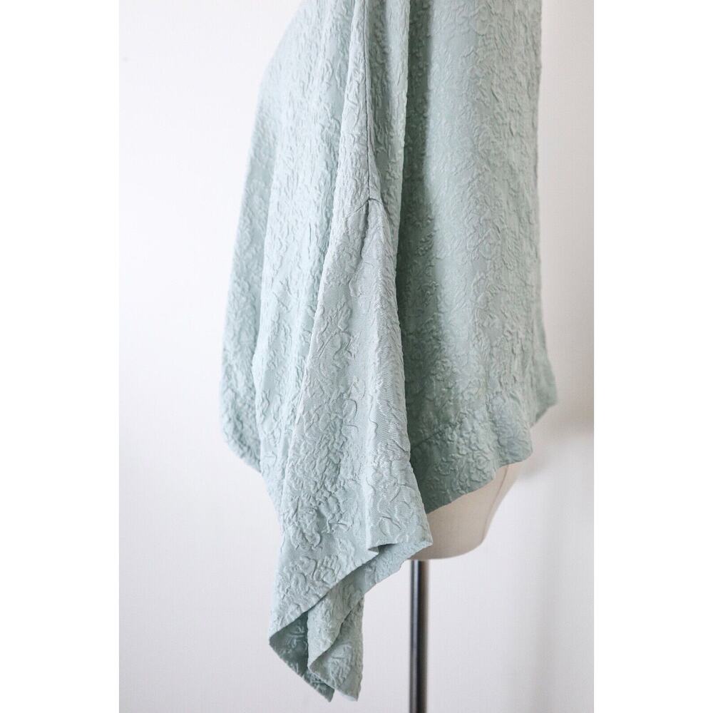 bryn walker Size S Silk Jacquard Kimono Jacket Wide Sleeve Short Light Blue - Picture 7 of 14